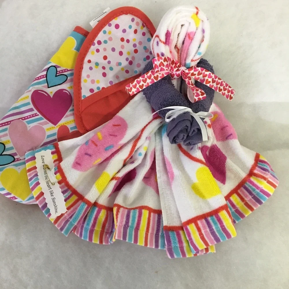Kitchen Towel Love Angel New Handmade w/hearts 💕